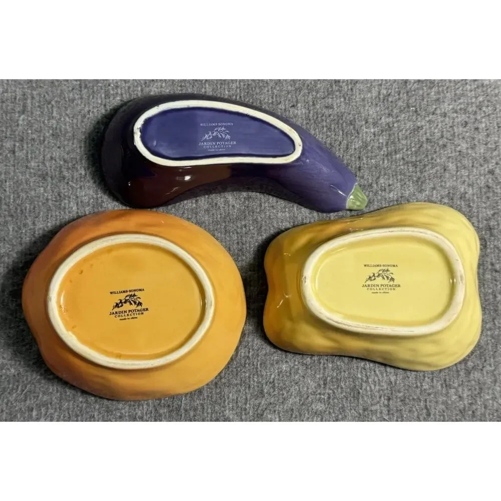 Williams Sonoma Jardin Potager Veggie Bowls - Pumpkin/Pepper/Eggplant - Set of 3